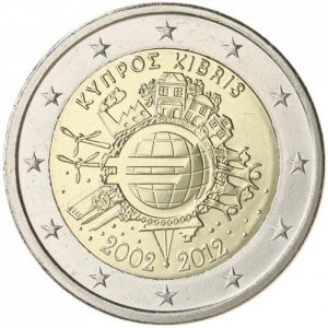 CYPRUS 2 EURO 2012 - 10 YEARS OF EURO